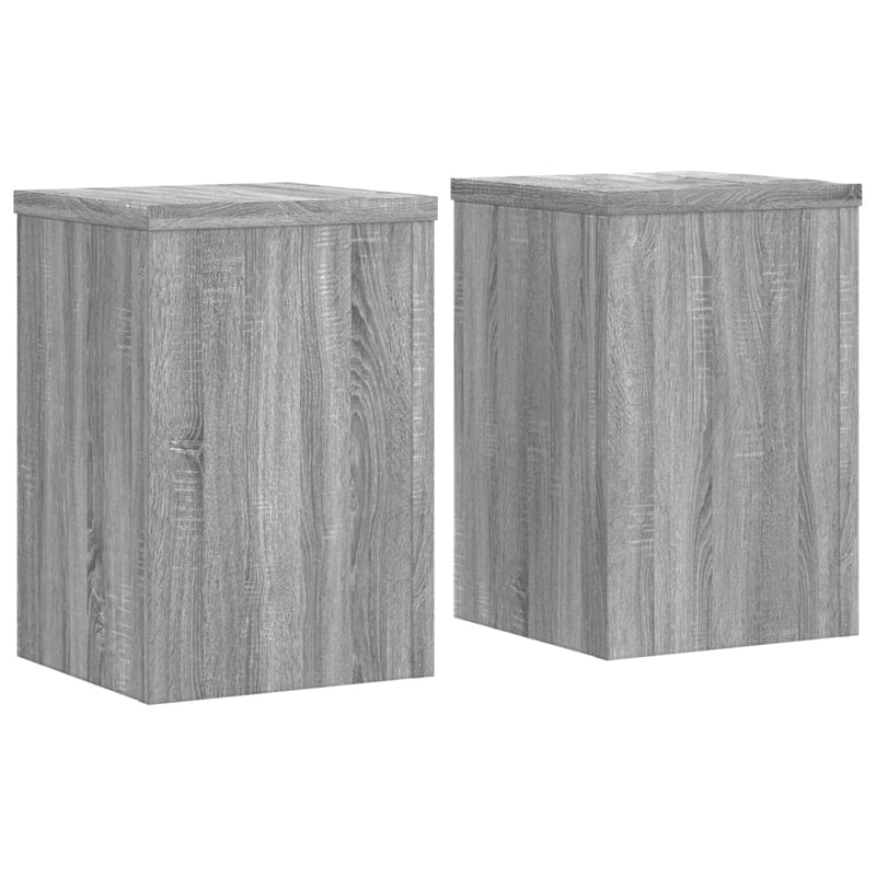 Load image into Gallery viewer, Vidaxl plantenstandaards 2 st 20x20x30 cm bewerkt hout grijs sonoma