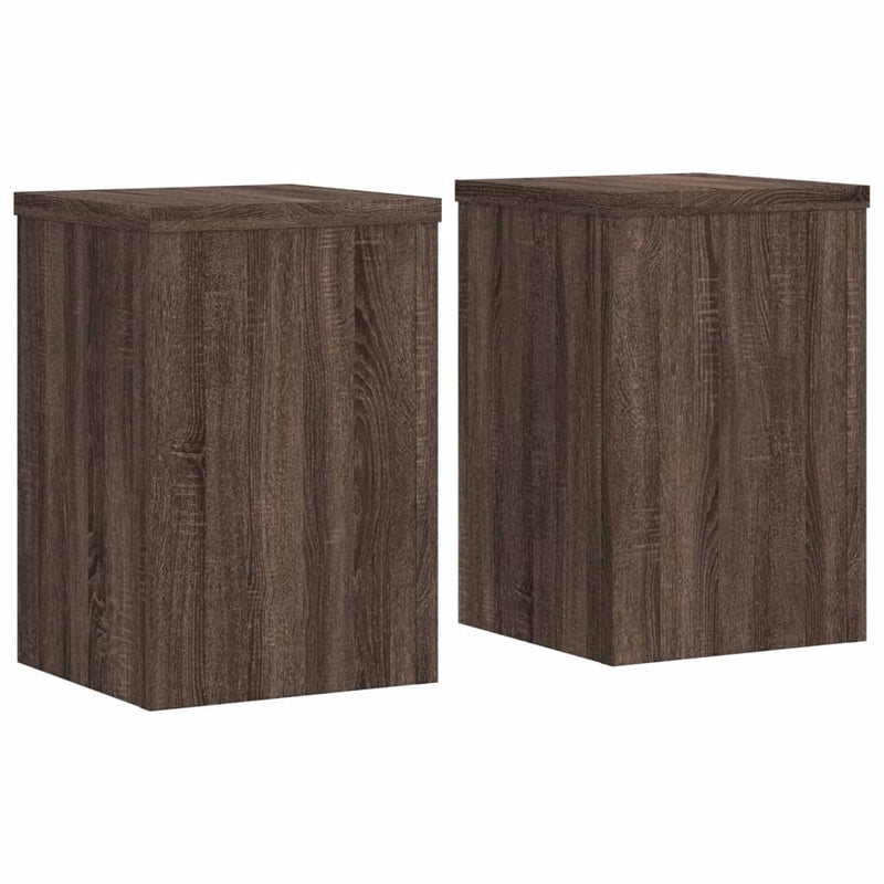 Load image into Gallery viewer, Vidaxl plantenstandaards 2 st 20x20x30 cm bewerkt hout bruin eiken