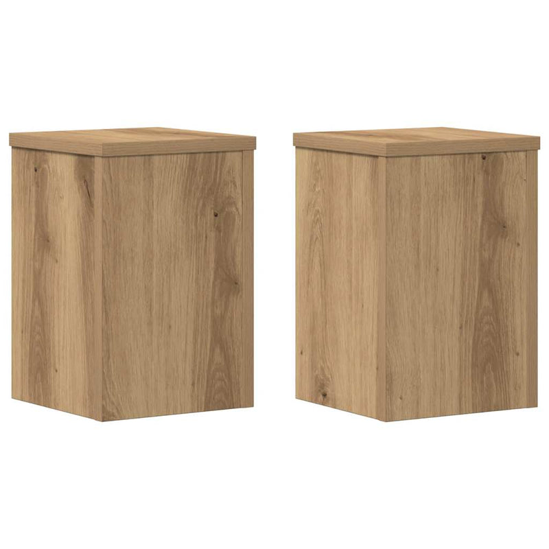 Load image into Gallery viewer, Vidaxl plantenstandaards 2 st 20x20x30 cm hout artisanaal eiken
