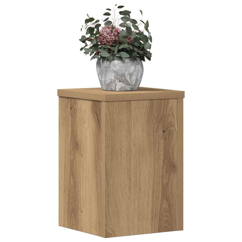 Load image into Gallery viewer, Vidaxl plantenstandaards 2 st 20x20x30 cm hout artisanaal eiken