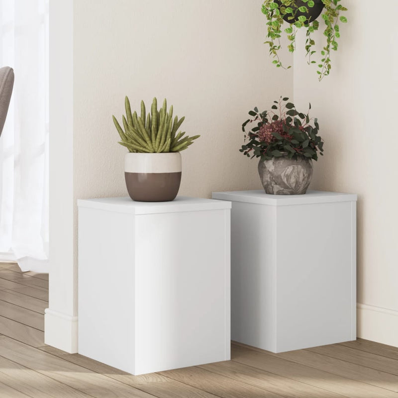 Load image into Gallery viewer, Vidaxl plantenstandaards 2 st 25x25x35 cm bewerkt hout wit
