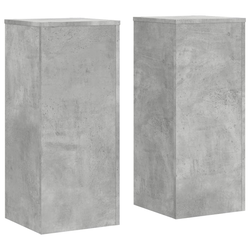 Load image into Gallery viewer, Vidaxl plantenstandaards 2 st 30x30x70 cm bewerkt hout betongrijs