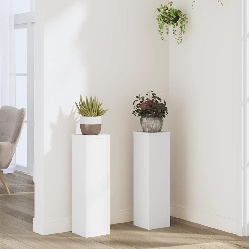 Load image into Gallery viewer, Vidaxl plantenstandaards 2 st 17x17x60 cm bewerkt hout wit