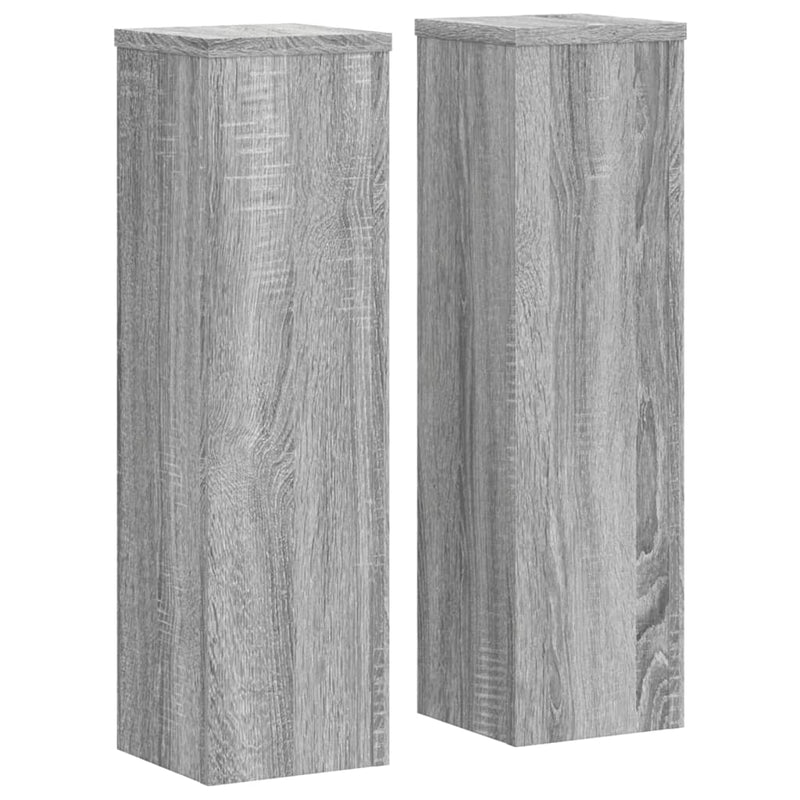 Load image into Gallery viewer, Vidaxl plantenstandaards 2 st 17x17x60 cm bewerkt hout grijs sonoma