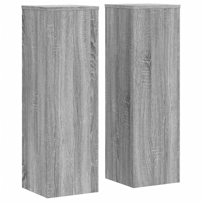 Load image into Gallery viewer, Vidaxl plantenstandaards 2 st 25x25x80 cm bewerkt hout grijs sonoma