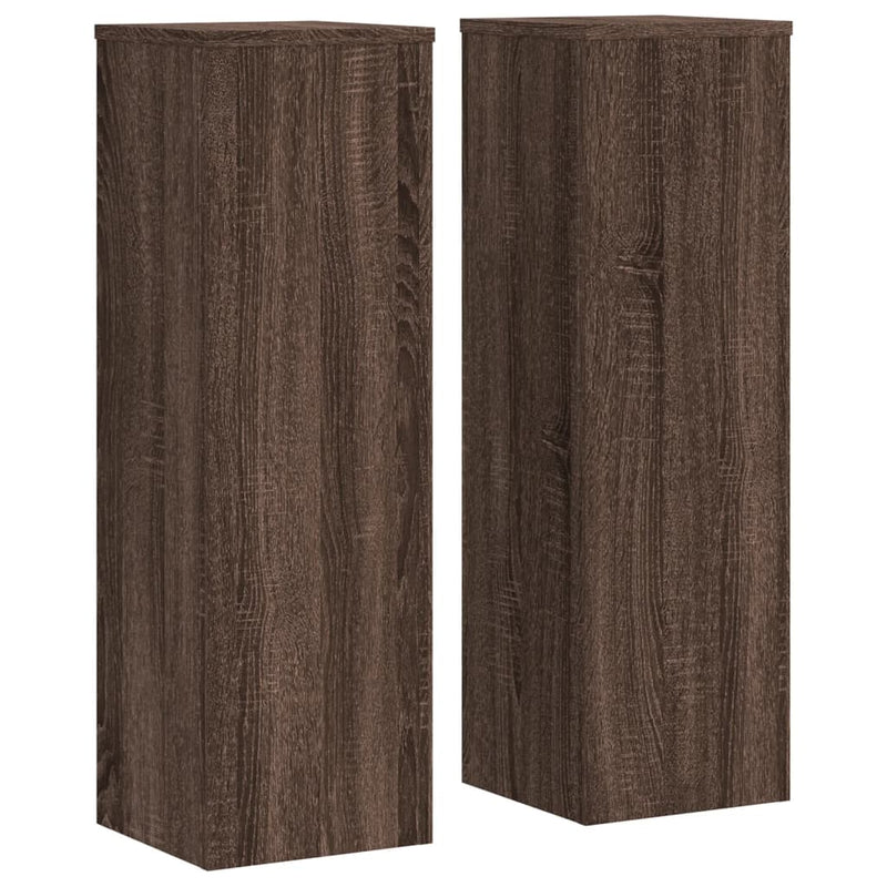 Load image into Gallery viewer, Vidaxl plantenstandaards 2 st 25x25x80 cm bewerkt hout bruin eiken