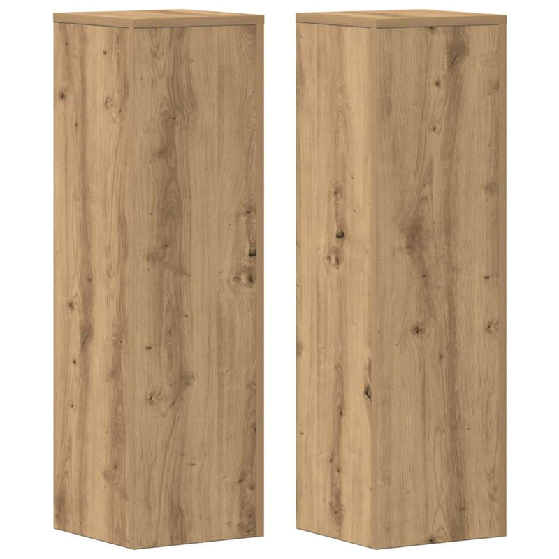 Load image into Gallery viewer, Vidaxl plantenstandaards 2 st 25x25x80 cm hout artisanaal eikenkleurig