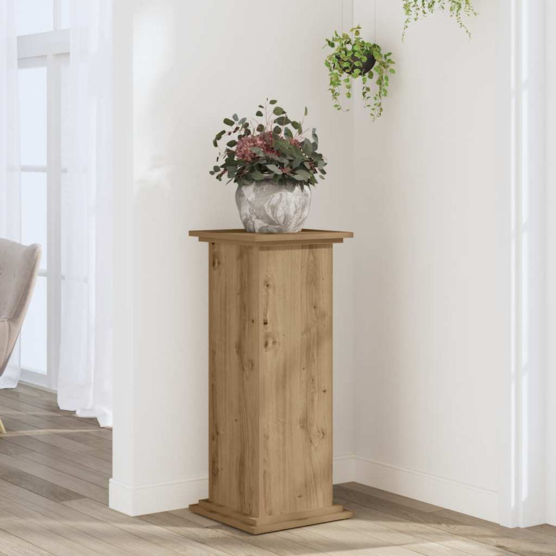 Load image into Gallery viewer, Vidaxl plantenstandaard 33x33x80 cm bewerkt hout artisanaal eikenkleur