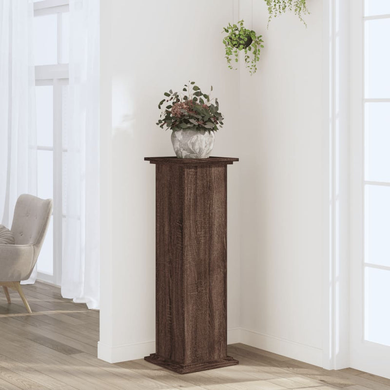 Load image into Gallery viewer, Vidaxl plantenstandaard 33x33x100 cm bewerkt hout bruin eikenkleurig