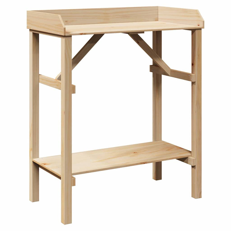 Afbeelding laden in galerijviewer, Vidaxl planttafel met plank naturel 75 x 40 x 90 cm stevig vurenhout
