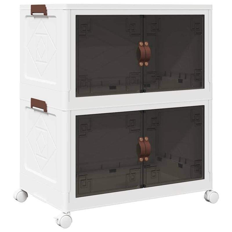 Load image into Gallery viewer, Vidaxl opbergbox stapelbaar met wielen 2-laags 75 l 64x40x76 cm
