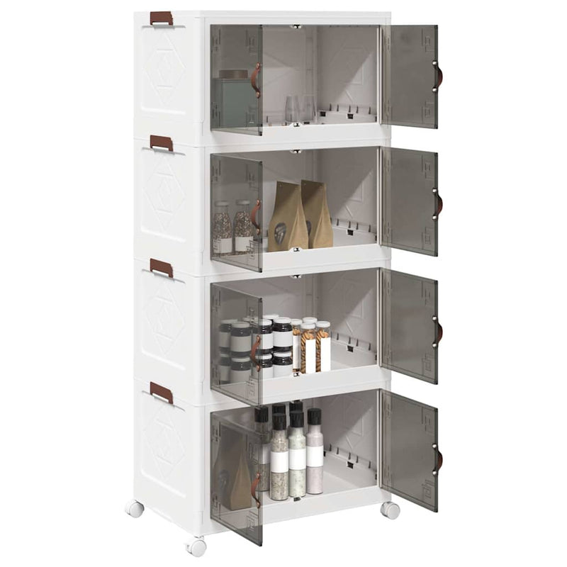 Chargez l'image dans la visionneuse de la galerie, Vidaxl opbergbox stapelbaar met wielen 4-laags 75 l 64x40x141,5 cm