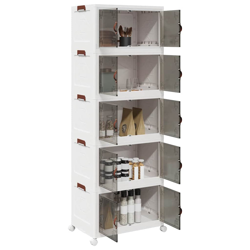 Load image into Gallery viewer, Vidaxl opbergbox stapelbaar met wielen 5-laags 75 l 64x40x179 cm