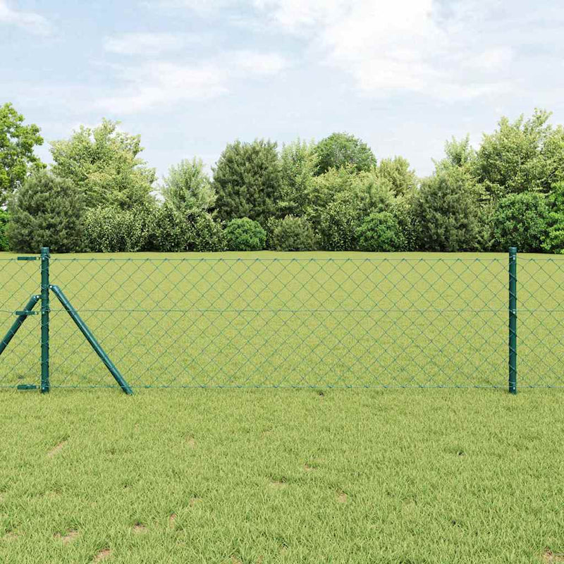 ギャラリービューアに画像をロードする, Vidaxl afrasteringspaal groen 0,8 x 25 m (60 x 60 mm gaas) staal