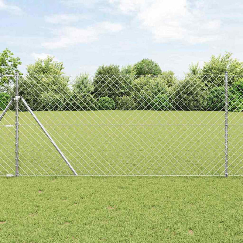 Afbeelding laden in galerijviewer, Vidaxl afrasteringspaal zilver 10 x 1 m (60 x 60 mm gaas) staal