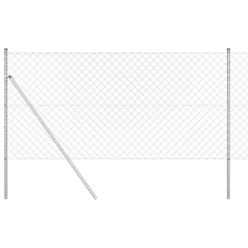 Afbeelding laden in galerijviewer, Vidaxl afrasteringspaal zilver 10 x 1 m (60 x 60 mm gaas) staal