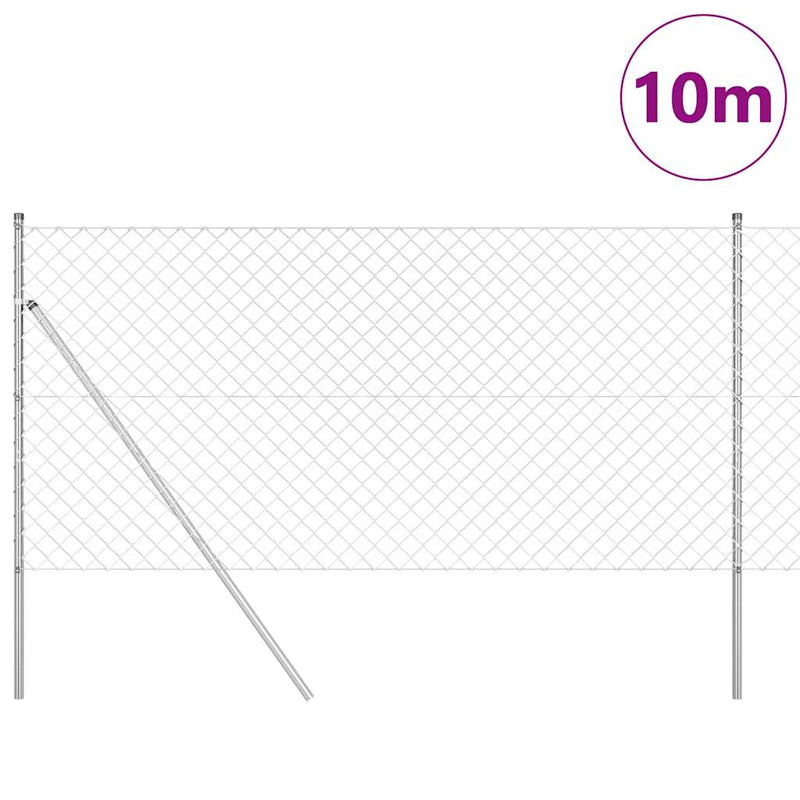 Afbeelding laden in galerijviewer, Vidaxl afrasteringspaal zilver 10 x 1,4 m (60 x 60 mm gaas) staal