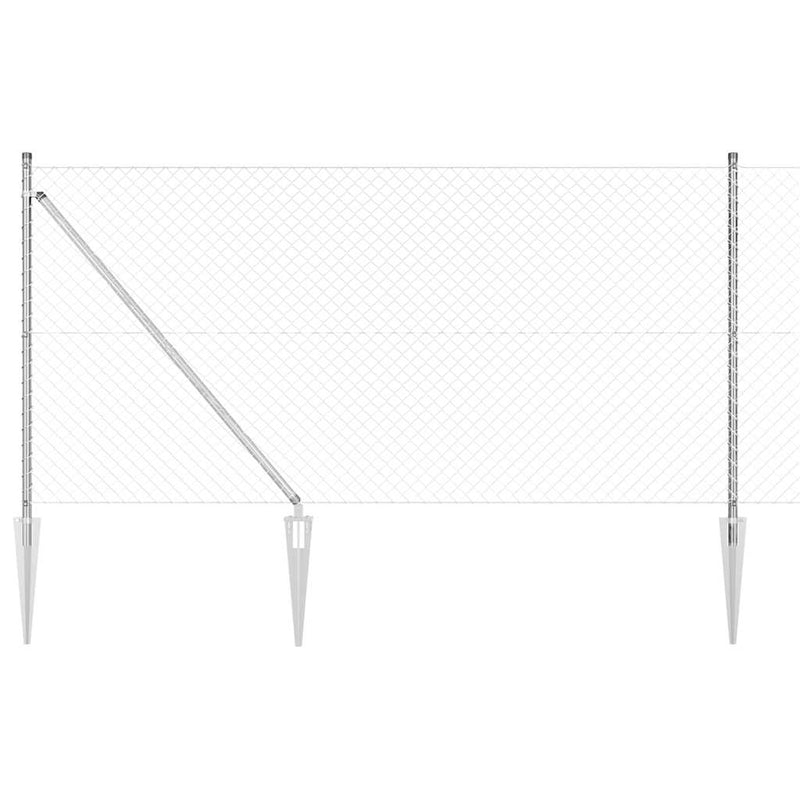 Chargez l'image dans la visionneuse de la galerie, Vidaxl afrasteringspaal zilver 10 x 1 m (40 x 40 mm gaas) staal