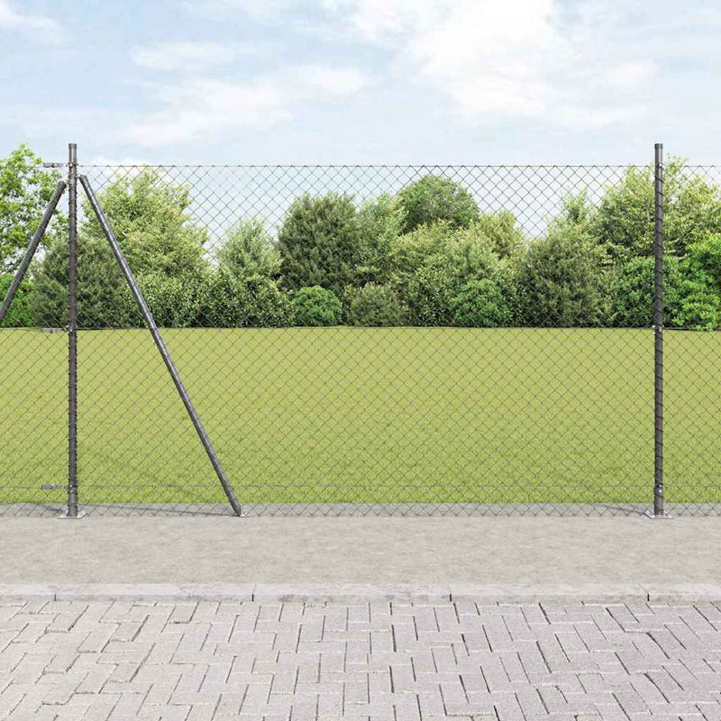 Afbeelding laden in galerijviewer, Vidaxl afrasteringspaal grijs 10 x 1,4 m (40 x 40 mm gaas)