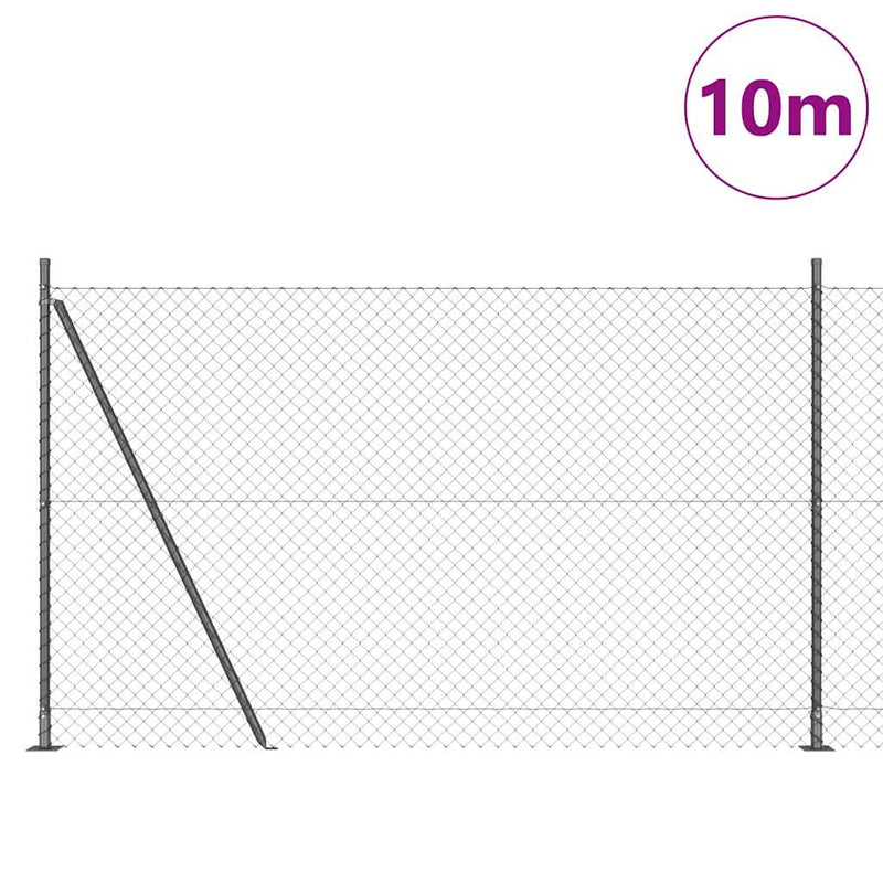 Afbeelding laden in galerijviewer, Vidaxl afrasteringspaal grijs 10 x 1,4 m (40 x 40 mm gaas)