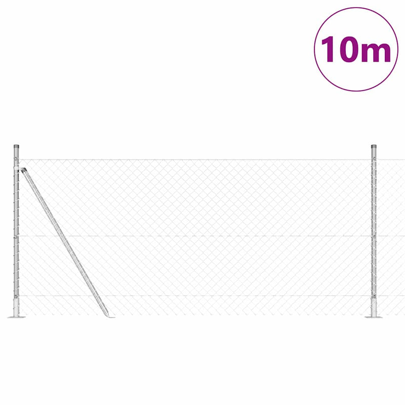 Afbeelding laden in galerijviewer, Vidaxl afrasteringspaal zilver 10 x 1 m (40 x 40 mm gaas) staal
