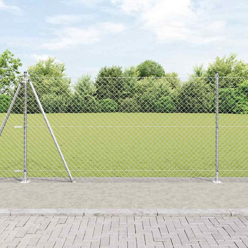 Afbeelding laden in galerijviewer, Vidaxl afrasteringspaal zilver 10 x 1,2 m (40 x 40 mm gaas) staal