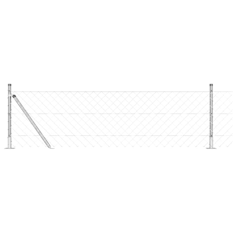 Afbeelding laden in galerijviewer, Vidaxl afrasteringspaal zilver 10 x 0,4 m (60 x 60 mm gaas) staal