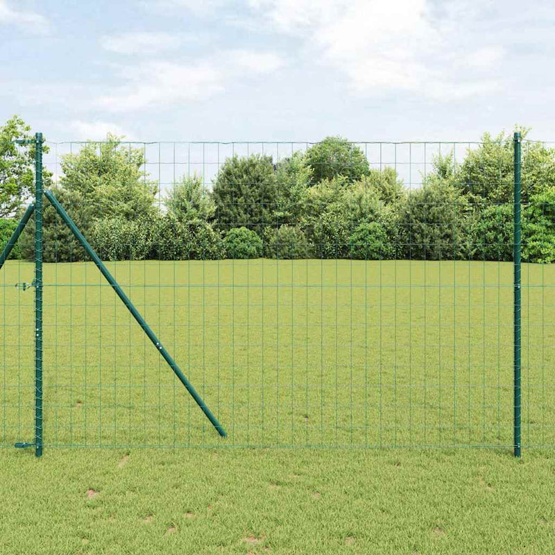 ギャラリービューアに画像をロードする, Vidaxl hek met paal groen 1,6 x 10 m staal en pvc
