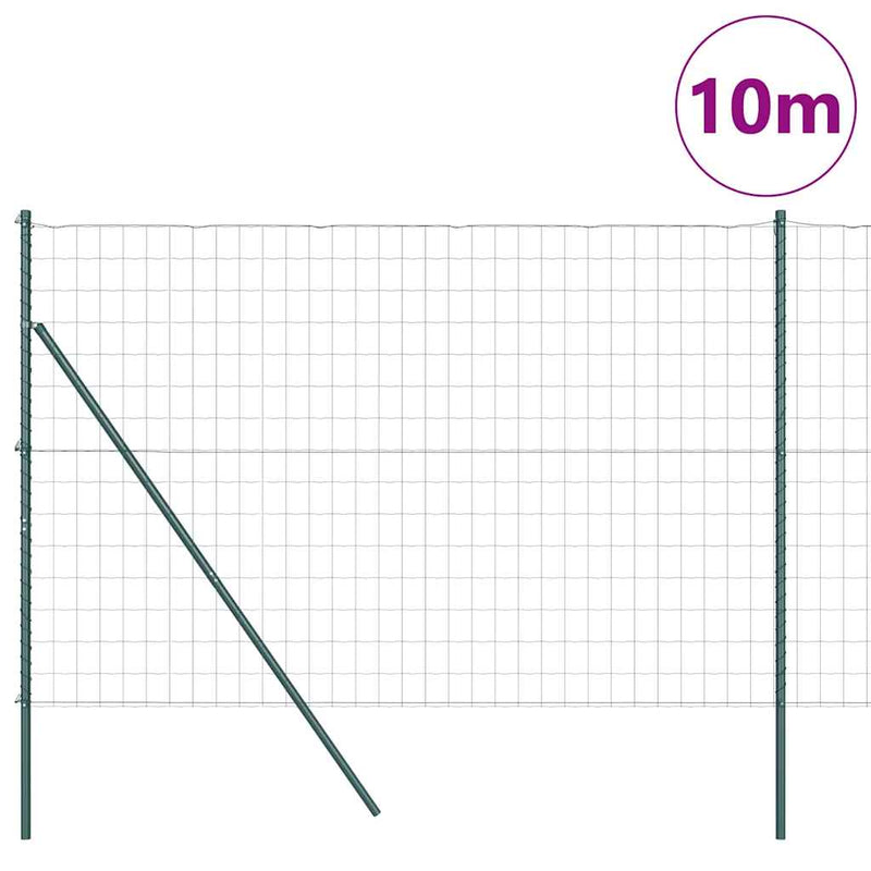 ギャラリービューアに画像をロードする, Vidaxl hek met paal groen 1,6 x 10 m staal en pvc