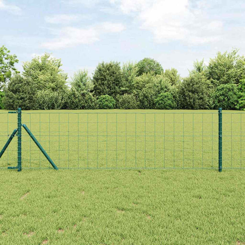ギャラリービューアに画像をロードする, Vidaxl hek met paal groen 0,6 x 25 m staal en pvc
