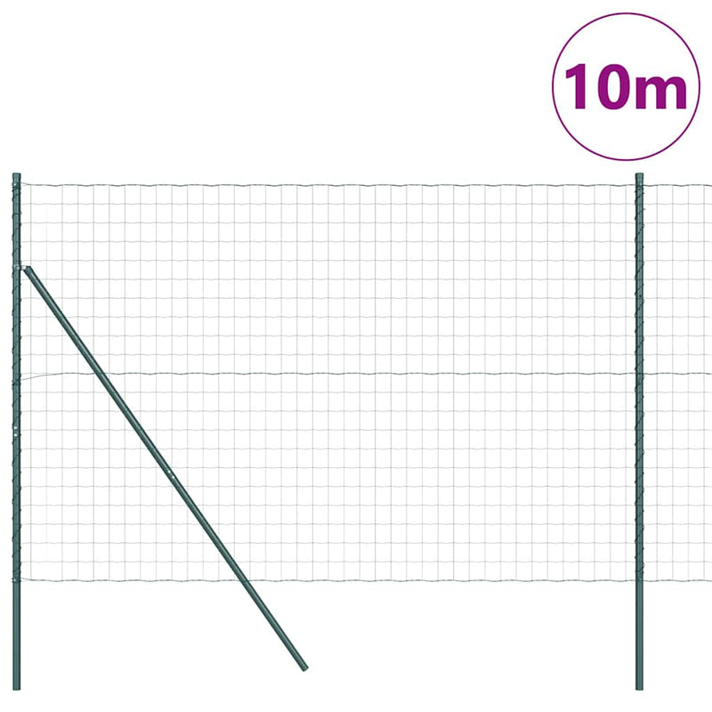 Load image into Gallery viewer, Vidaxl hek met paal groen 1,6 x 10 m staal en pvc