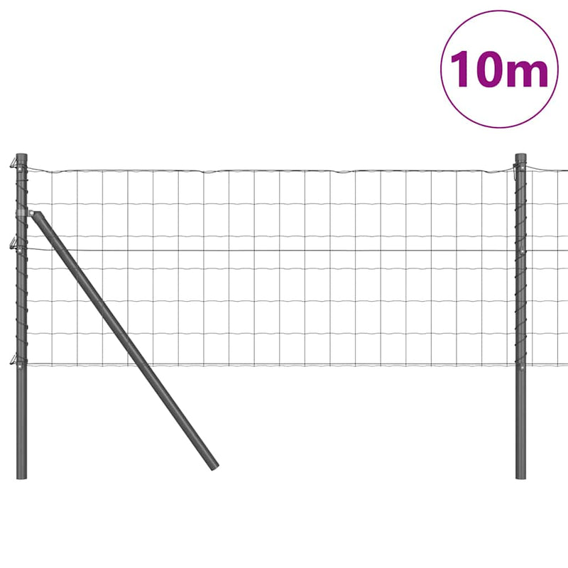 Load image into Gallery viewer, Vidaxl hek met paal grijs 0,8 x 10 m staal en pvc