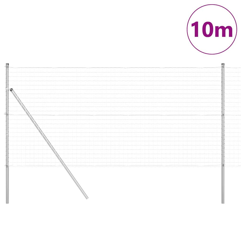 Load image into Gallery viewer, Vidaxl hek met paal zilver 1 x 10 m staal en pvc