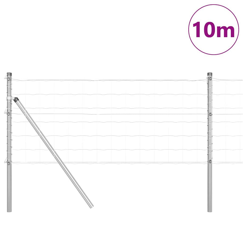 Afbeelding laden in galerijviewer, Vidaxl hek met paal zilver 0,4 x 10 m staal en pvc