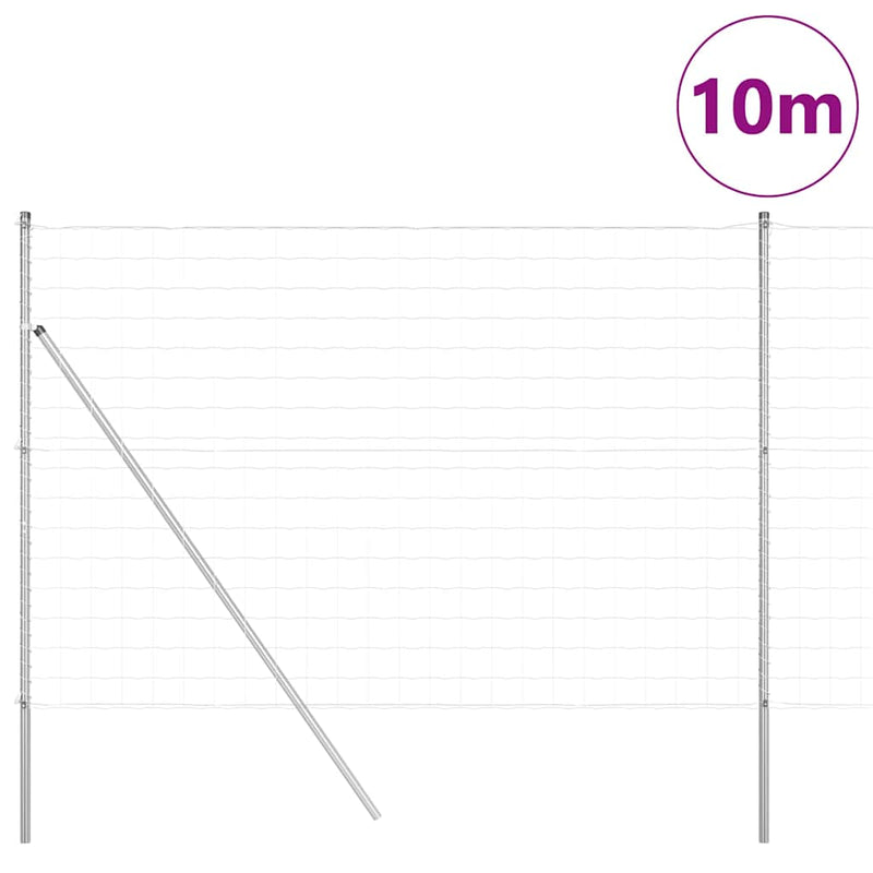 Load image into Gallery viewer, Vidaxl hek met paal zilver 1,6 x 10 m staal en pvc