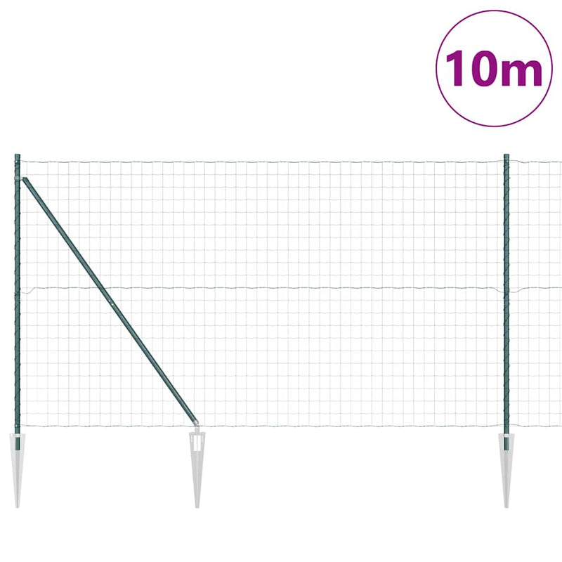 Load image into Gallery viewer, Vidaxl hek met paal groen 1,5 x 10 m staal