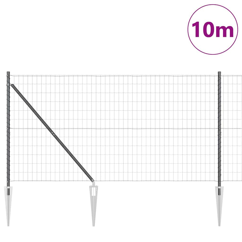 Load image into Gallery viewer, Vidaxl hek met paal grijs 1,2 x 10 m staal en pvc