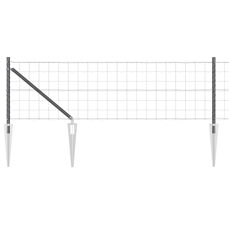 Load image into Gallery viewer, Vidaxl hek met paal grijs 0,6 x 10 m staal en pvc