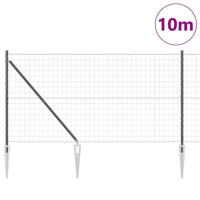 Load image into Gallery viewer, Vidaxl hek met paal grijs 1,4 x 10 m staal en pvc