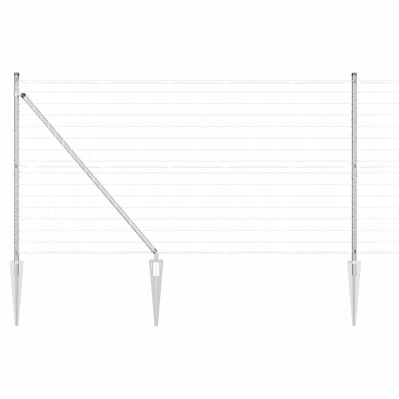 Load image into Gallery viewer, Vidaxl hek met paal zilver 1,2 x 10 m staal