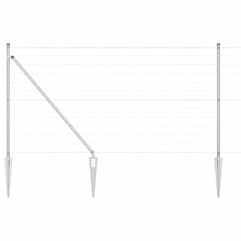 Load image into Gallery viewer, Vidaxl hek met paal zilver 1 x 10 m staal