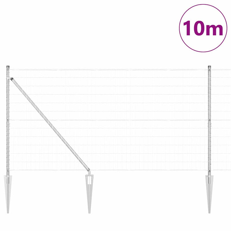 Load image into Gallery viewer, Vidaxl hek met paal zilver 1,2 x 10 m staal