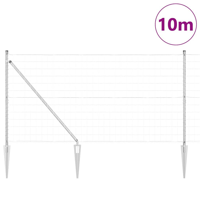 Load image into Gallery viewer, Vidaxl hek met paal zilver 1,4 x 10 m staal