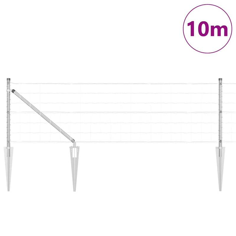 Afbeelding laden in galerijviewer, Vidaxl hek met paal zilver 0,4 x 10 m staal