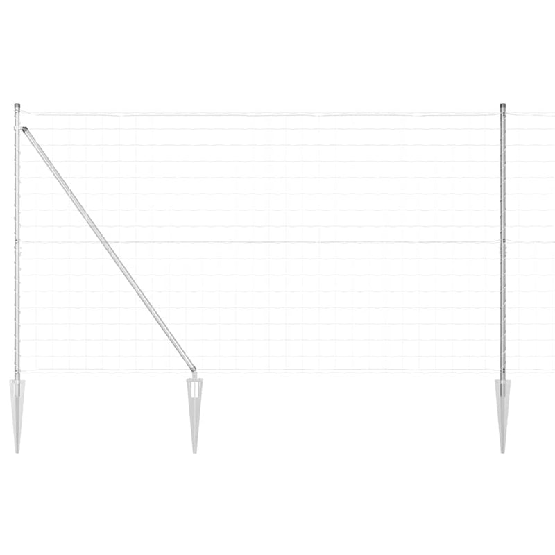 Load image into Gallery viewer, Vidaxl hek met paal zilver 1,5 x 10 m staal