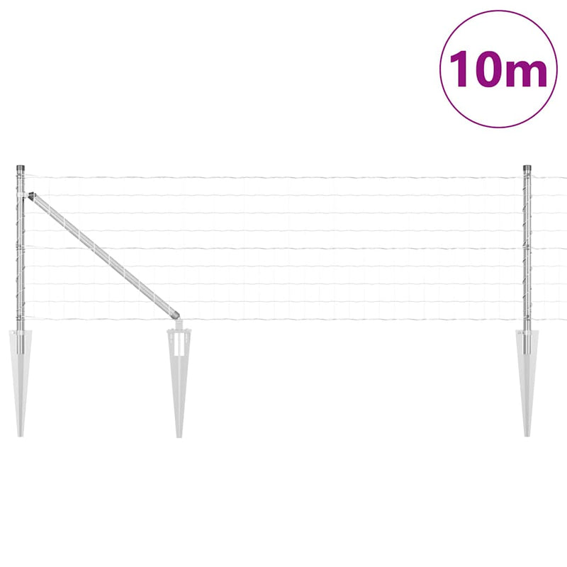 Load image into Gallery viewer, Vidaxl hek met paal zilver 0,8 x 10 m staal