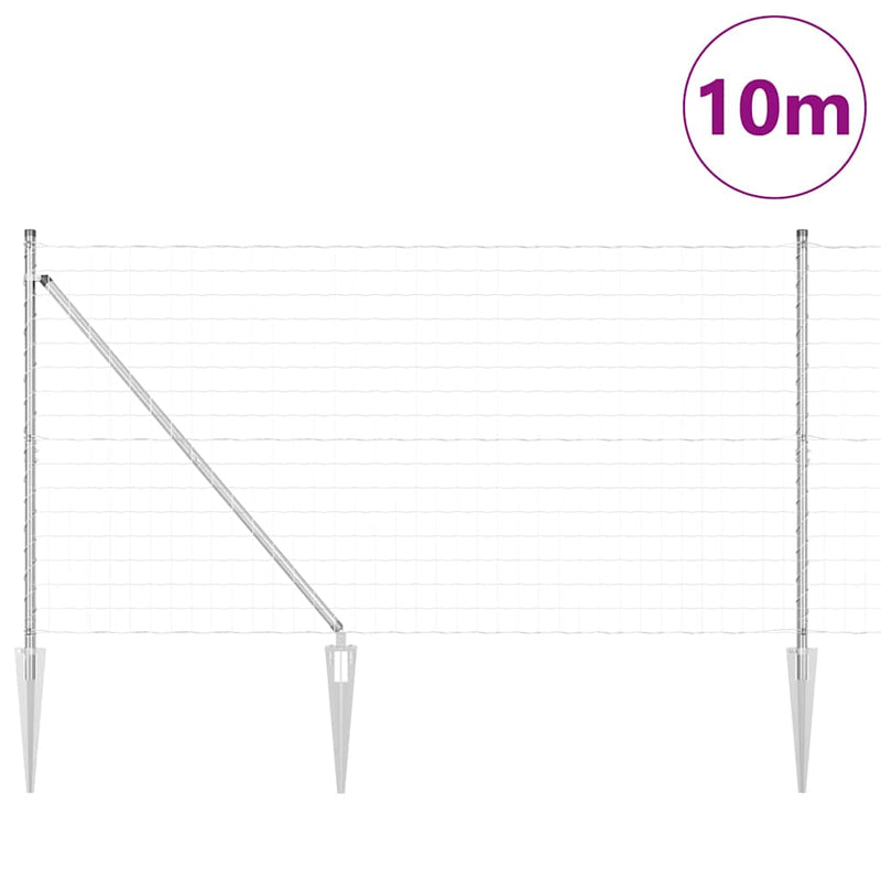 Load image into Gallery viewer, Vidaxl hek met paal zilver 1,2 x 10 m staal
