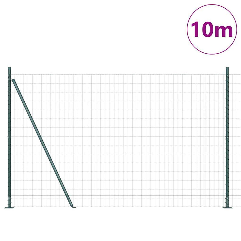 Load image into Gallery viewer, Vidaxl hek met paal groen 1,6 x 10 m staal en pvc