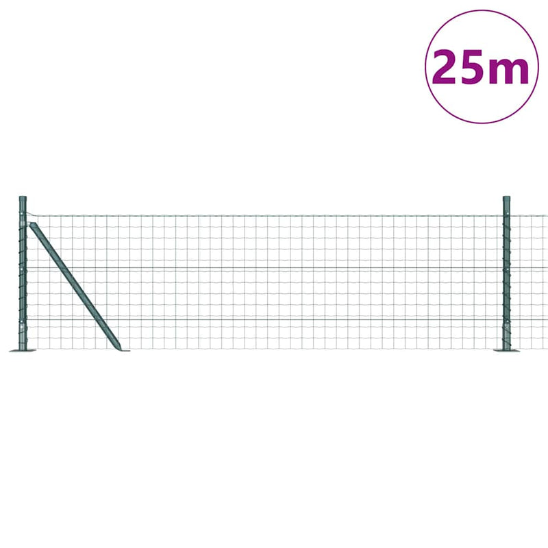 Afbeelding laden in galerijviewer, Vidaxl hek met paal groen 0,4 x 25 m staal en pvc
