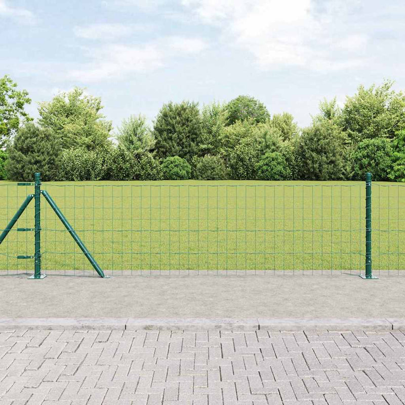 Load image into Gallery viewer, Vidaxl hek met paal groen 0,6 x 25 m staal en pvc